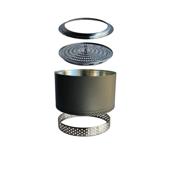 Brasero K-Fire Negro 50 Kaltemp + Base | Sin Humo Acero Inoxidable