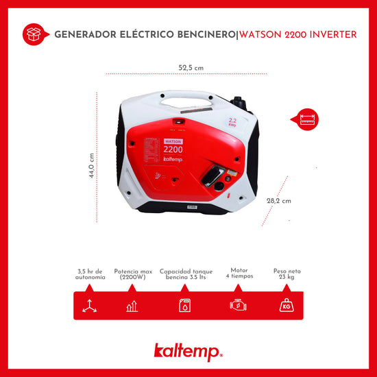 Generador Eléctrico Bencinero Kaltemp Watson 2200W Inverter | Reacondicionado